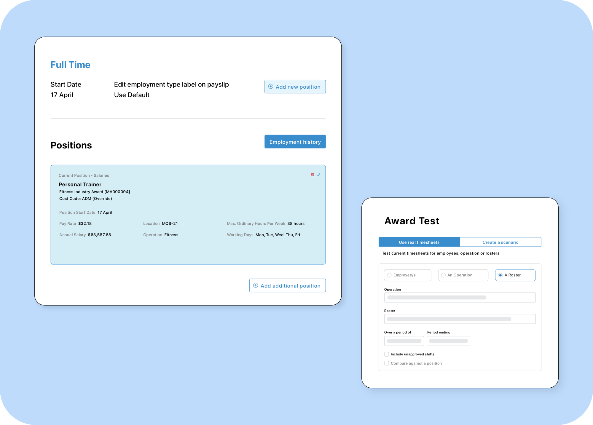 Award interpretation software for health clubs
