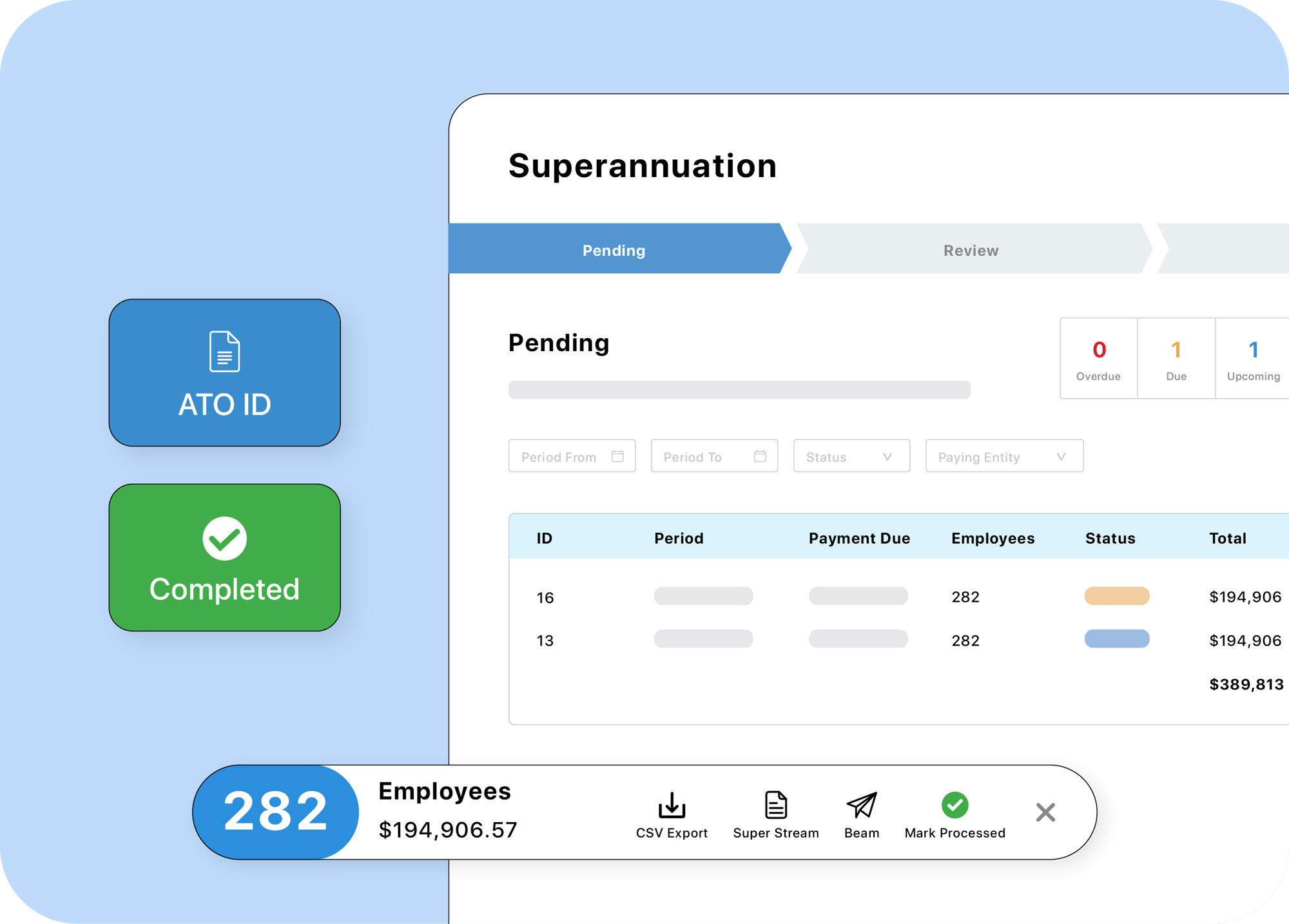 Superannuation payment portal