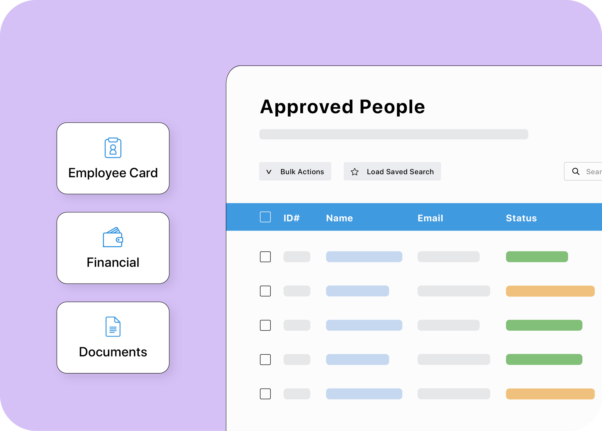 A dashboard for onboarded and approved employees