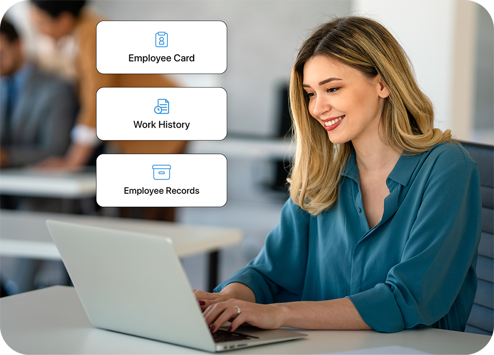 A payroll manager updating their employee software