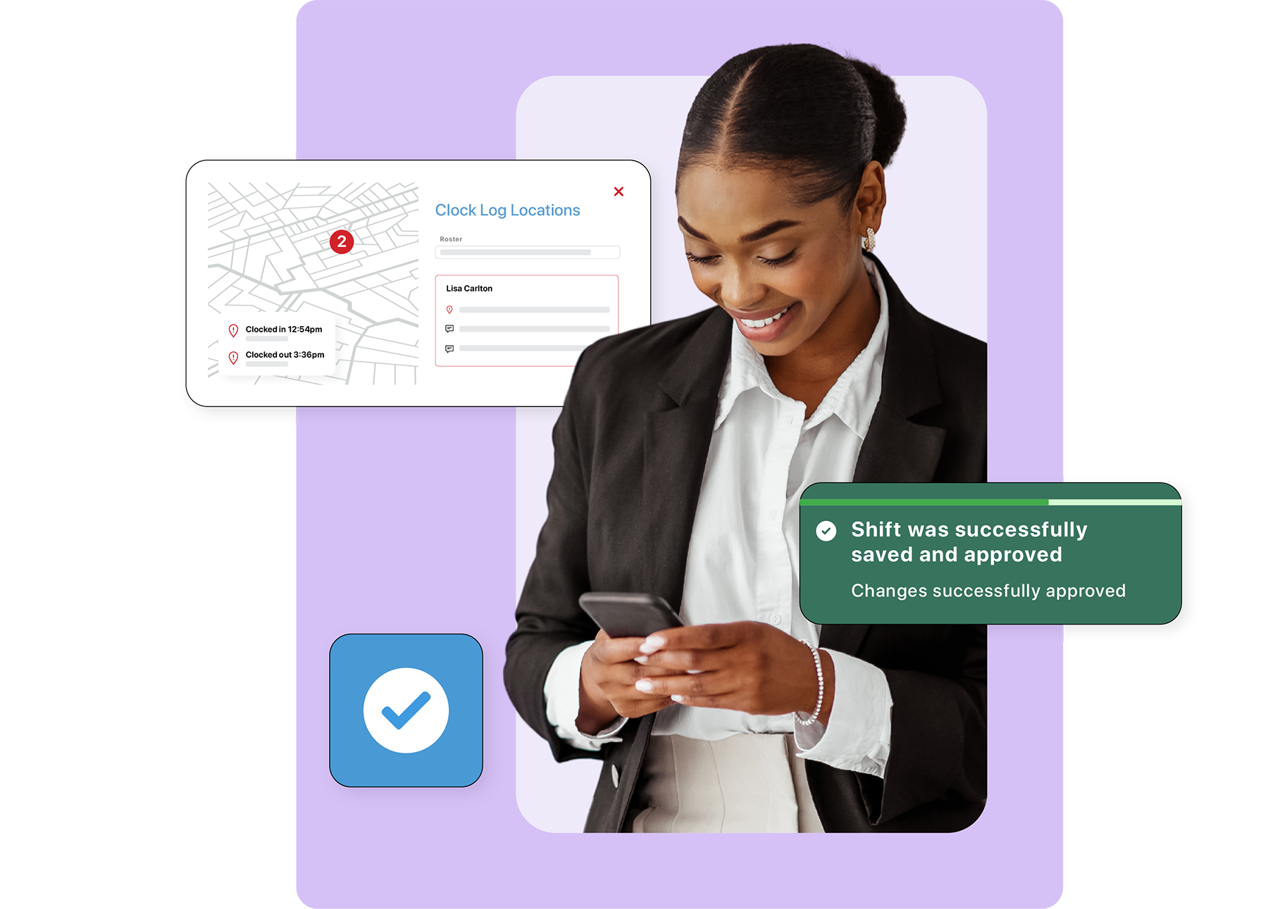 An employee submitting a shift via foundU's employee app