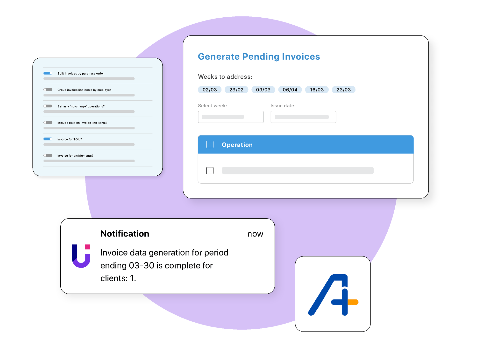 Animation of invoice financing integration with APositive