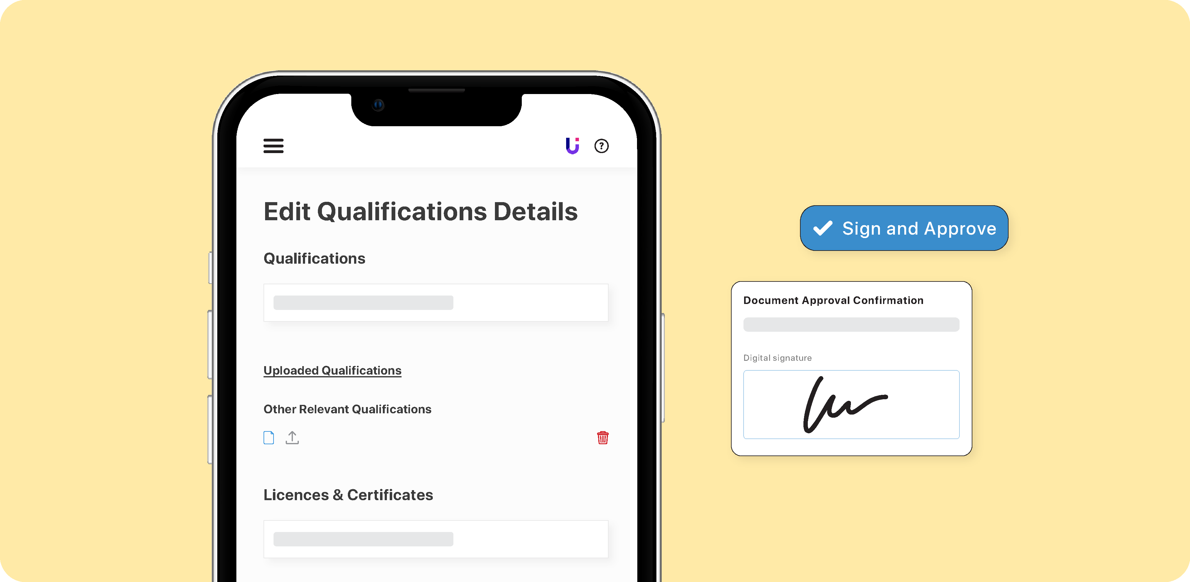 Employee management software for storing qualifications