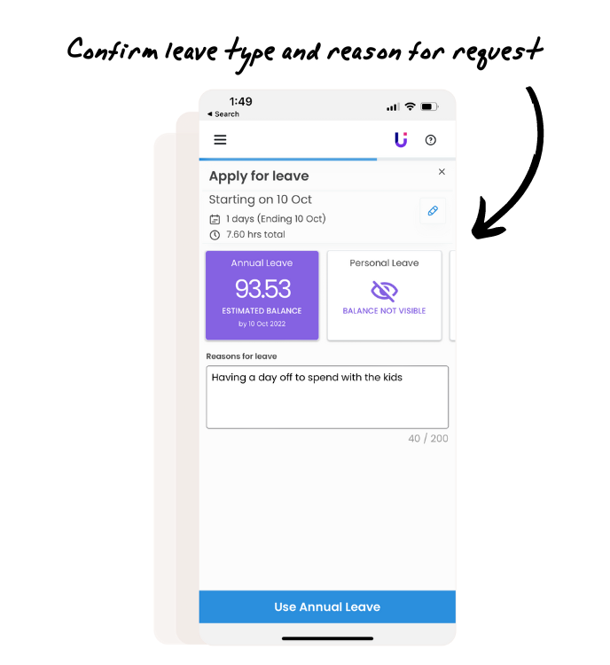 Confirm leave type and reason for request - KnowledgeBase - v1 051022
