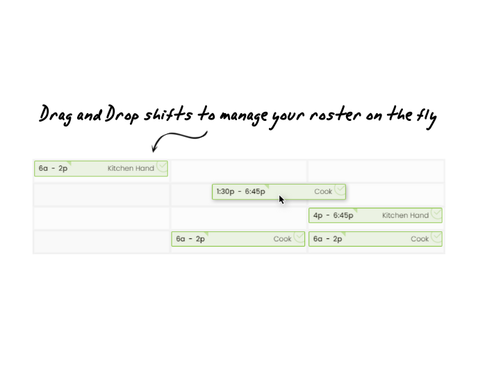 Drag and Drop Shifts