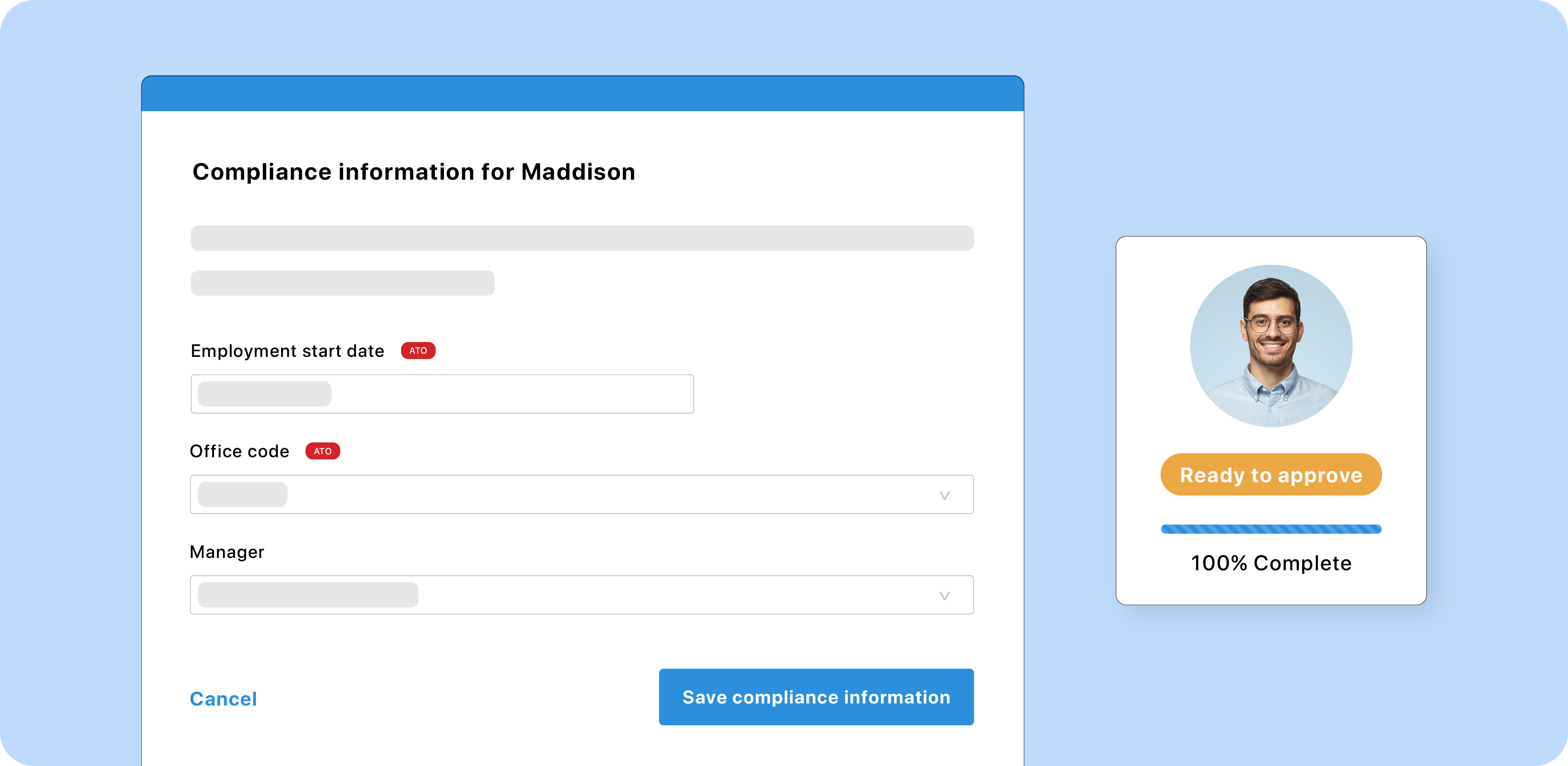 An employee onboarding profile