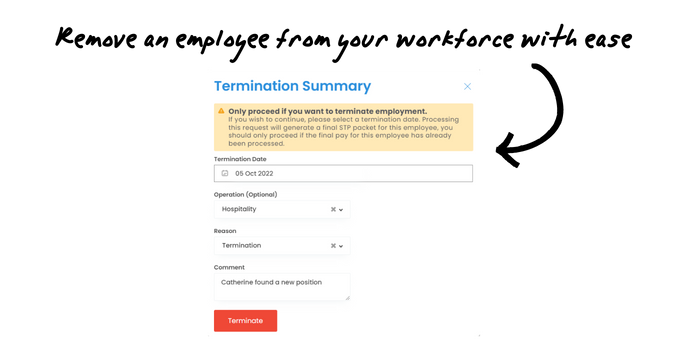 Remove an employee from your workforce with ease  - KnowledgeBase - v1 051022