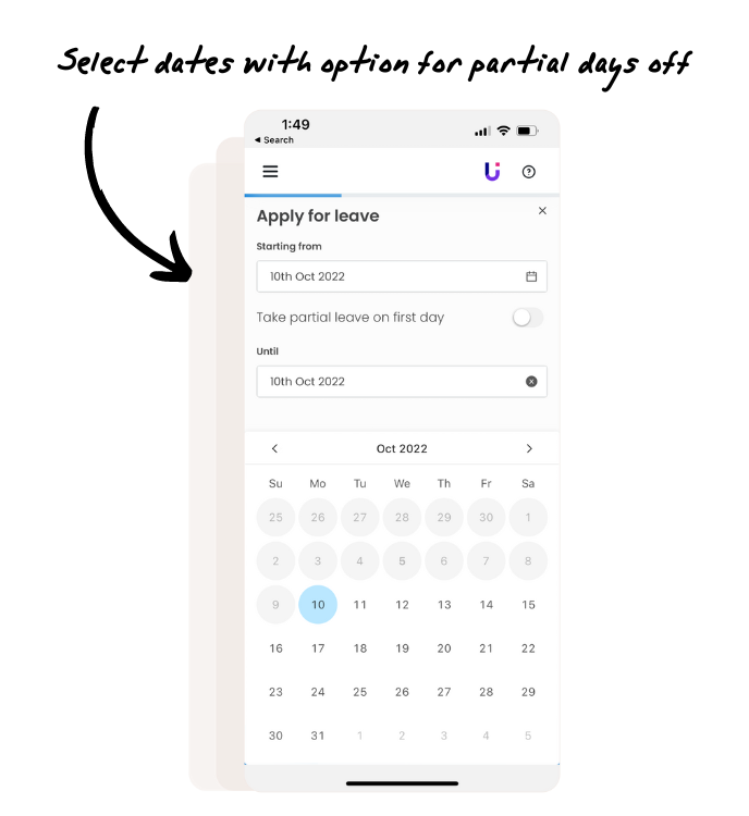 Select dates with option for partial days off - KnowledgeBase - v1 051022
