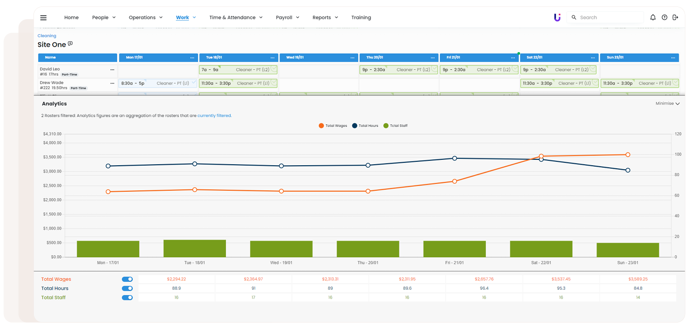 Screenshot of labour hire workforce management software