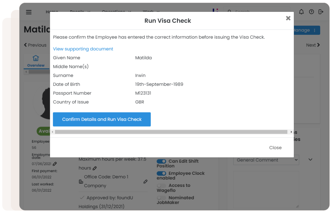 Run Visa Check