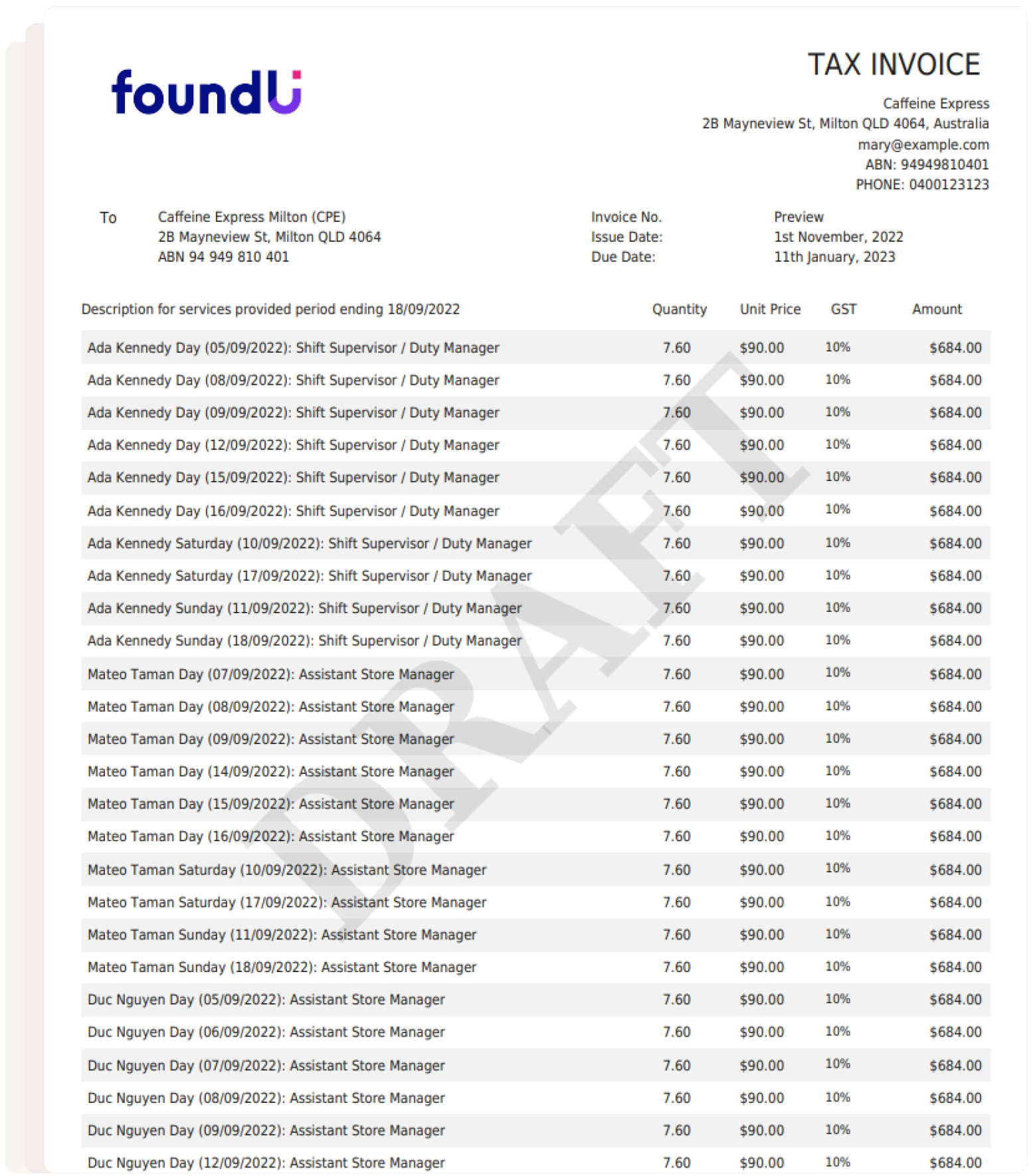 foundU-invoicing