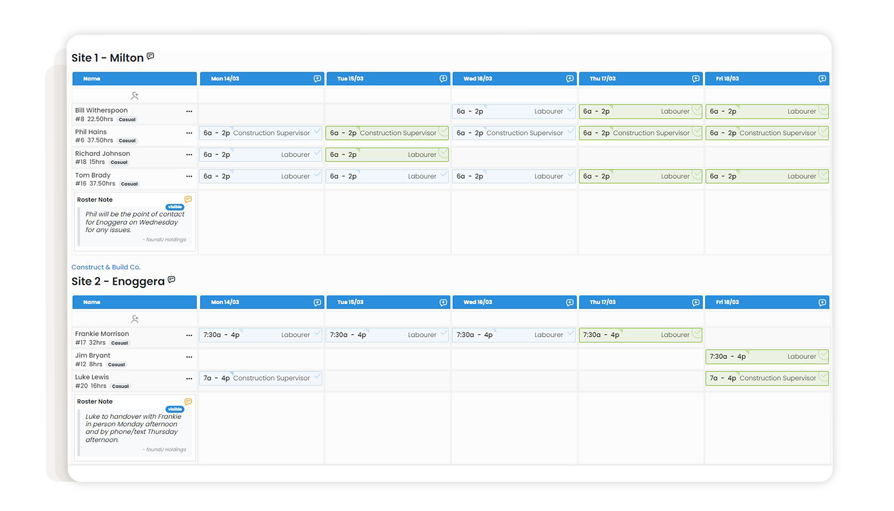 Labour hire scheduling and timesheet software